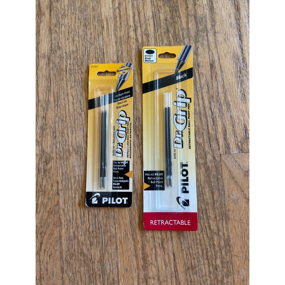Pilot Dr. Grip Black Medium‎ 4pk 77227 Retractable Ballpoint Pen Refills